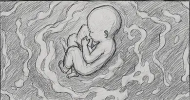 Origin and fetus in a liquid environment