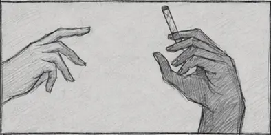 Two hands and a cigarette
