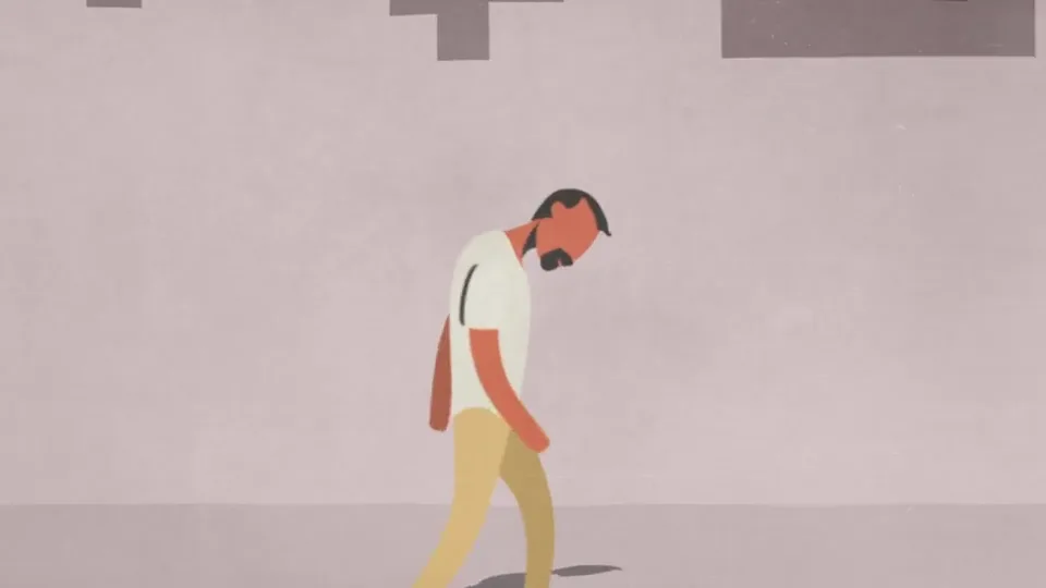 Isolated walking figure