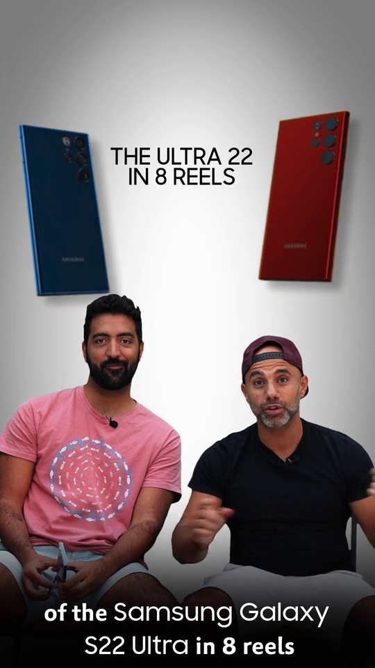 Galaxy S22 Ultra phones introduced above the presenters