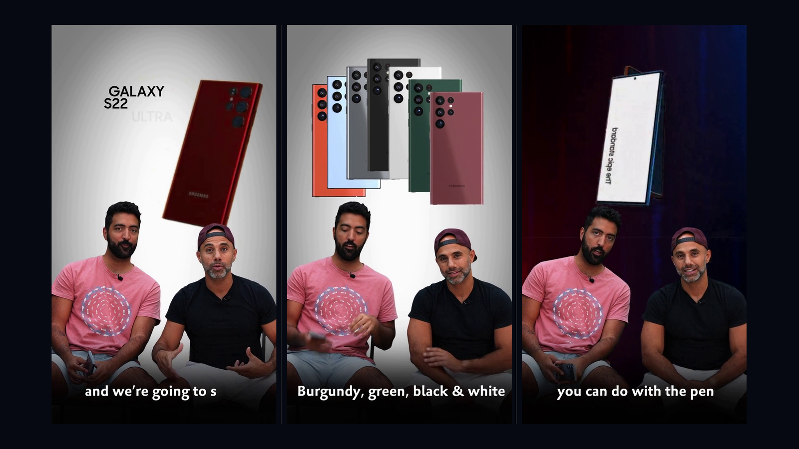 Samsung Galaxy S22 Ultra social reel with 3D product visuals