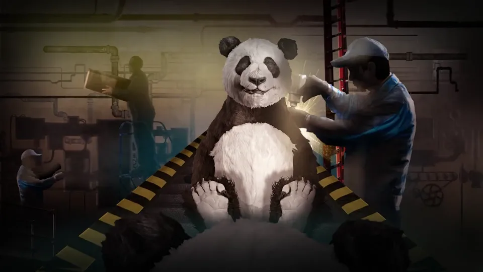 Mechanical arm working on the panda form