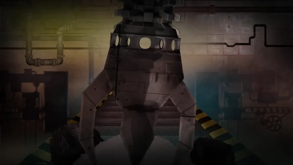 Panda head descending into the factory sequence