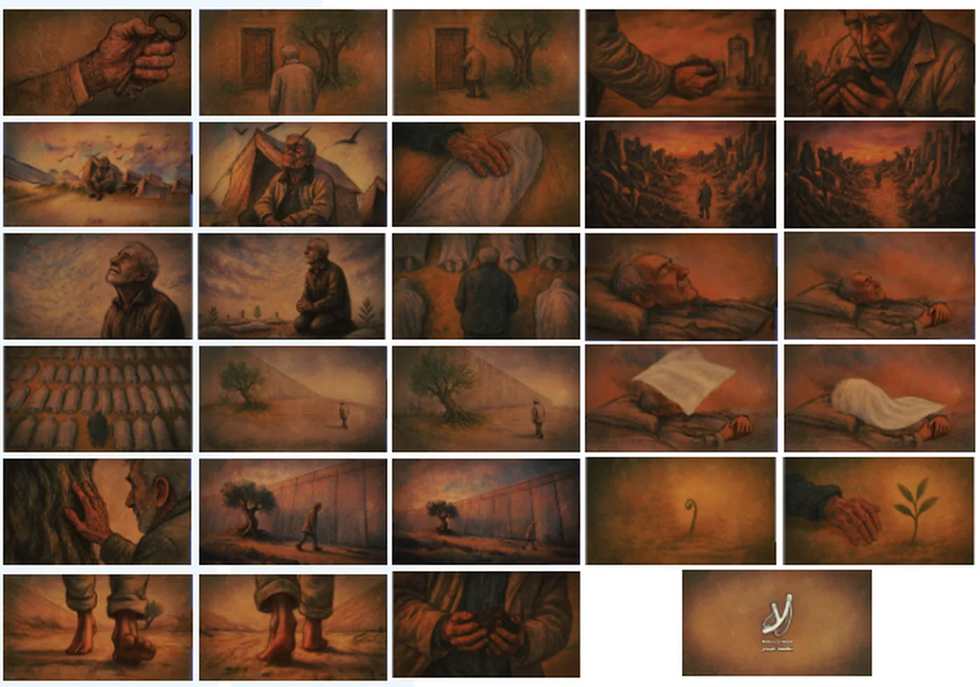 Final visual development board for the Cultural Resistance animation film